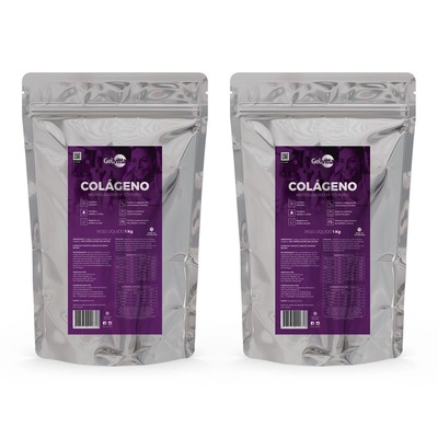 Colágeno em Pó Gelvitta Hidrolisado Puro - 1Kg - 2 Pacotes - Foto 1