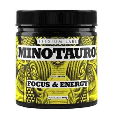 Pré-Treino Iridium Labs Minotauro - Laranja - 300g - 2 Potes + Coqueteleira com 3 Compar - 500ml - Foto 3