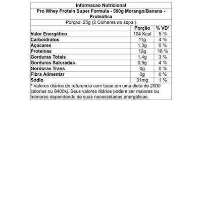 Whey Protein Probiótica Pro Super Formula - Morango/Banana - 500g - Foto 2