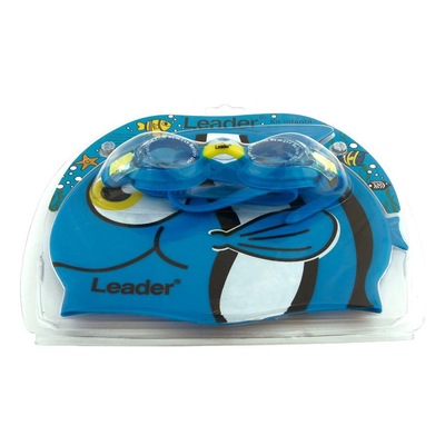 Kit de Natação Leader Óculos de Natação + Touca - Infantil - Foto 2
