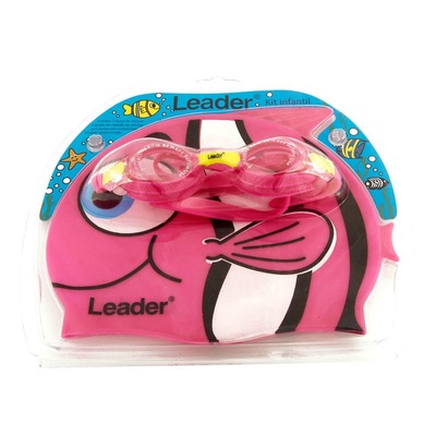 Kit de Natação Leader Óculos de Natação + Touca - Infantil - Foto 2