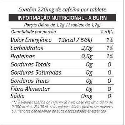X-burn Steel Nutrition 220mg de Cafeína por Tabletes - 120 Tabletes - Foto 2
