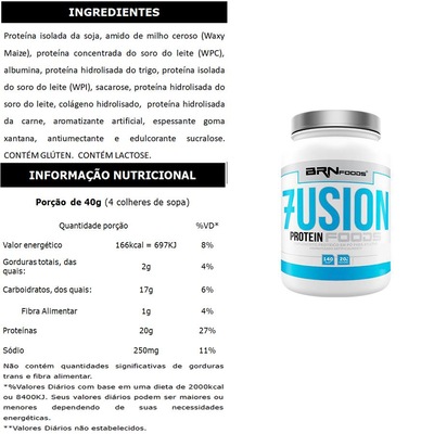 Kit BRN Foods 4x Whey Protein Fusion Chocolate - 900g - Foto 2