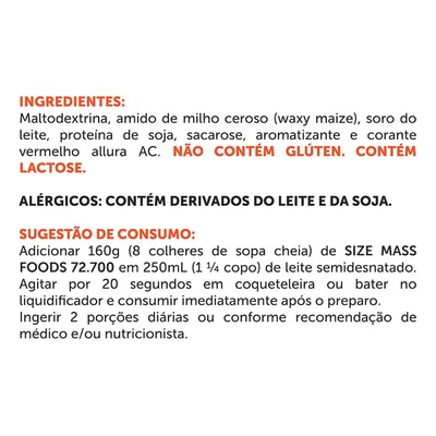 Maltodextrina BRN Foods Size Mass Foods 72.700 - Baunilha - 3kg - Foto 2