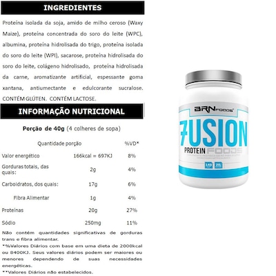 Kit BRN Foods 2x Whey Protein Fusion Chocolate - 900g - Foto 2