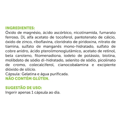 Multivitamínico BRN Foods - 90 Cápsulas - Foto 2
