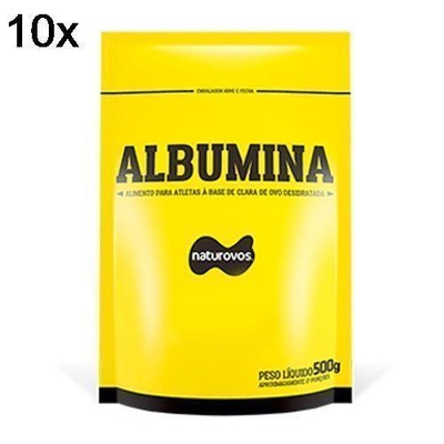 Albumina Naturovos Refil - Banana - 500g - 10 Pacotes - Foto 4