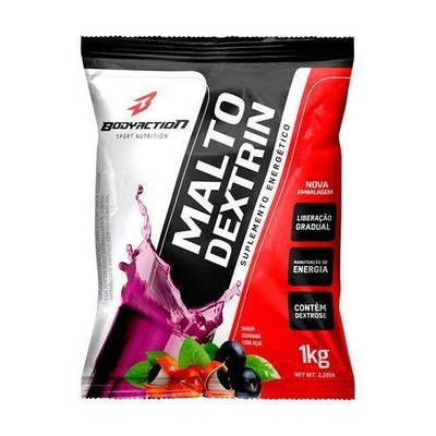 Malto Dextrin BodyAction Refil - Guarana com Açaí - 1Kg - 5 Pacotes - Foto 1