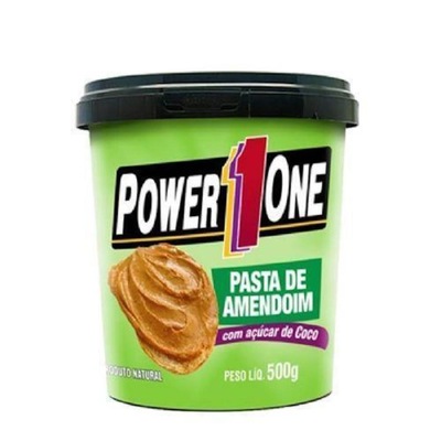 Pasta de Amendoim com Açúcar de Coco Power One - 500g - 5 Potes - Foto 1