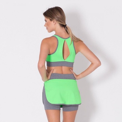 Conjunto Go Fit Rio: Top Fitness + Short Saia - Feminino - Foto 2