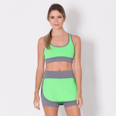 Conjunto Go Fit Rio: Top Fitness + Short Saia - Feminino - Foto 1