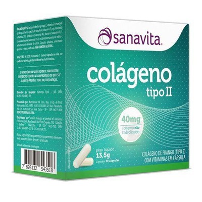 Colágeno Tipo II Sanavita - 30 Cápsulas - Foto 1
