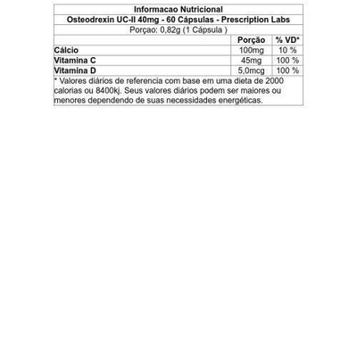 Osteodrexin UC-II Prescription Labs - 40mg - 60 cápsulas - Foto 2