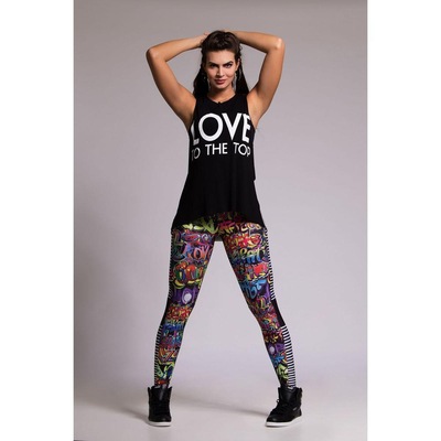 Calça Legging Angê Sublimada Urban Graph - Feminina - Foto 2