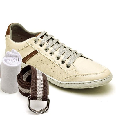 Kit Stop Calçados: Sapatênis 2019 + Cinto + Meia - Masculino - Adulto - Foto 1