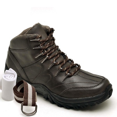 Kit Stop Calçados: Bota Adventure + Cinto + Meia - Masculino - Foto 1