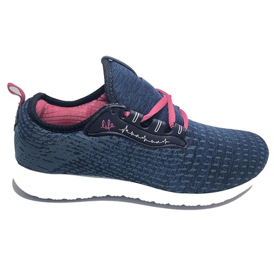 Tênis Rekoba Life Caminhada Feminino - Marinho e Pink - Foto 2