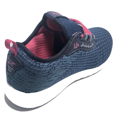 Tênis Rekoba Life Caminhada Feminino - Marinho e Pink - Foto 4