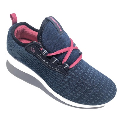 Tênis Rekoba Life Caminhada Feminino - Marinho e Pink - Foto 1