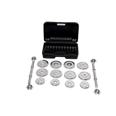 Kit Wct Fitness 217 com Anilhas Cromadas + Halteres Com Rosca Na Maleta - 12Kg - Foto 4