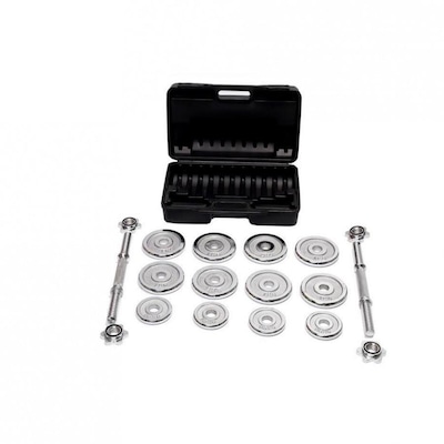 Kit Wct Fitness 217 com Anilhas Cromadas + Halteres Com Rosca Na Maleta - 12Kg - Foto 5