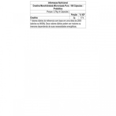 Creatina Monohidratada Micronizada Pura Probiótica - 180 Cápsulas - Foto 2