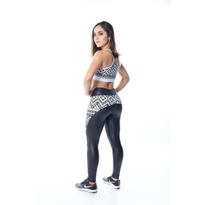 Calça Legging Flor de Ameixa Cirre - Feminina - Foto 2