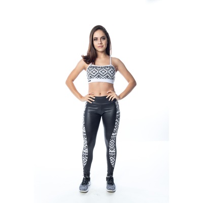 Calça Legging Flor de Ameixa Cirre - Feminina - Foto 3