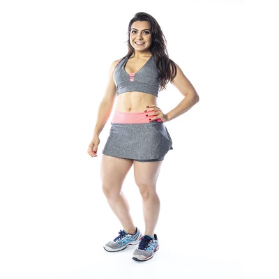 Short Saia Flor de Ameixa Fitness - Feminina - Foto 4