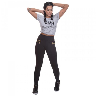 Calça Legging Miss Blessed Montaria Zíper - Feminina - Foto 3