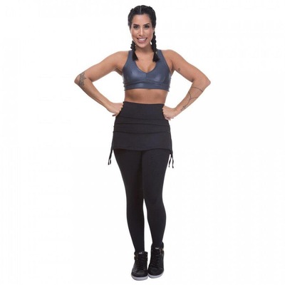 Calça Legging Miss Blessed com Saia Sobreposta - Feminina - Foto 3