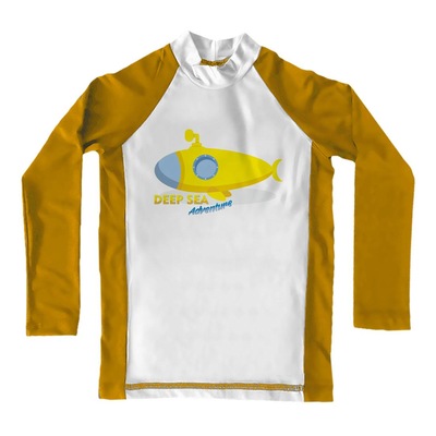 Camiseta Manga Longa de Lycra Comfy Deep Sea - Infantil - Foto 1