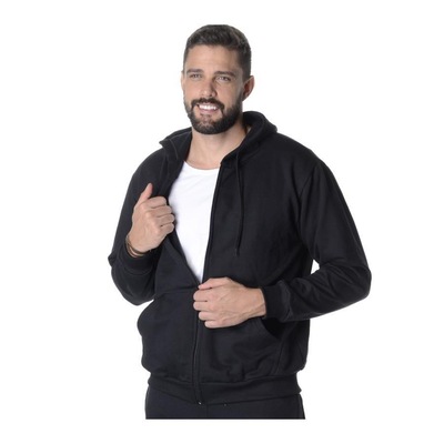 Jaqueta Moletom Suffix Flanelado com Capuz - Masculina - Foto 2