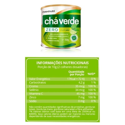 Chá Verde Sóluvel Zero Maxinutri Diurético - 250g - Foto 3