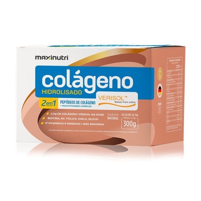 Colágeno Hidrolisado 2 em 1 Maxinutri Original - Caixa com 30 sachês - 10g cada - Foto 1