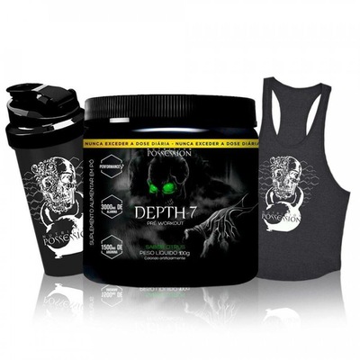 Kit Pré Treino Depth-7 Possession Nutrition (Alanina + Arginina) - 100g+ Camiseta Regata + Coquetele - Foto 1