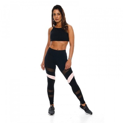 Calça Legging Miss Blessed Recortes Tule - Feminina - Foto 2