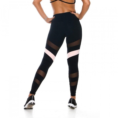 Calça Legging Miss Blessed Recortes Tule - Feminina - Foto 5