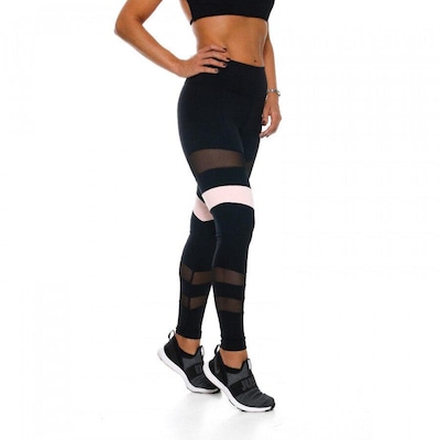 Calça Legging Miss Blessed Recortes Tule - Feminina - Foto 1