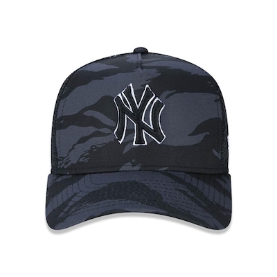 Boné 9Forty New Era A-Frame MLB New York Yankees Camuflado - Trucker - Snapback - Infantil - Foto 2