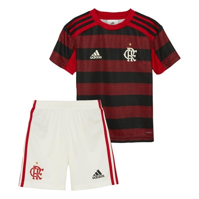 Kit de Futebol Flamengo adidas 1: Camisa + Calção - Infantil - Foto 1