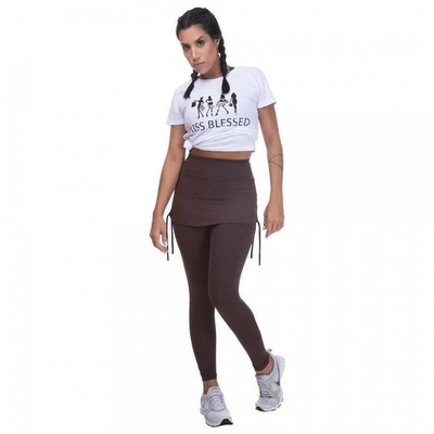 Calça Legging Miss Blessed Com Saia Sobreposta - Feminina - Foto 3