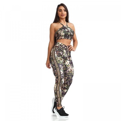 Calça Legging Caju Brasil FT Cross Animal Flower - Adulto - Foto 3