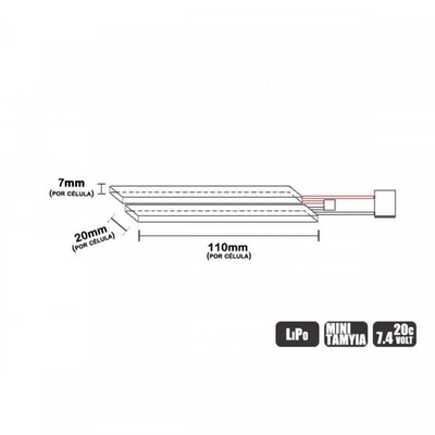 Bateria para Airsoft Leão Modelismo Li-Po 7.4V/2S 1100mAh 2 Células - Foto 2