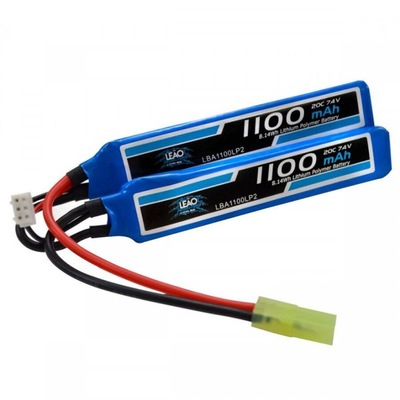 Bateria para Airsoft Leão Modelismo Li-Po 7.4V/2S 1100mAh 2 Células - Foto 1
