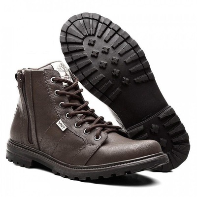 Bota Coturno Venetto Lisa com Zíper Tratorada - Masculina - Foto 2