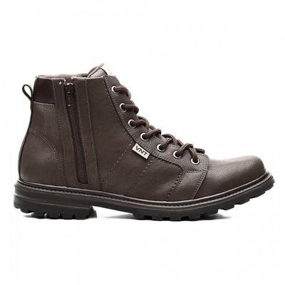 Bota Coturno Venetto Lisa com Zíper Tratorada - Masculina - Foto 1