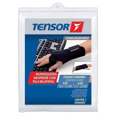 Munhequeira Tensor Ajustável em Neoprene com Tala Bilateral - Adulto - Foto 2