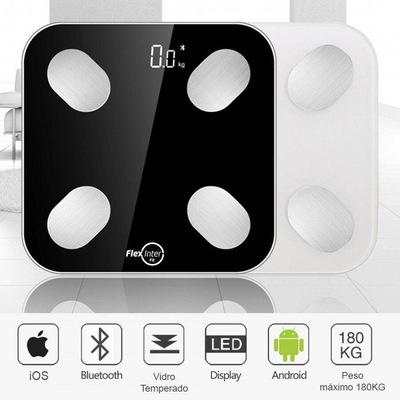 Balança Digital FlexInter Smart Corporal com Bioimpedância - Até 180 kg - Foto 3
