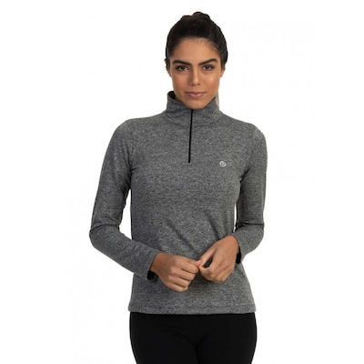 Camiseta Manga Longa Térmica Extreme UV Mescla Gola Alta com Proteção Solar - Feminina - Foto 3